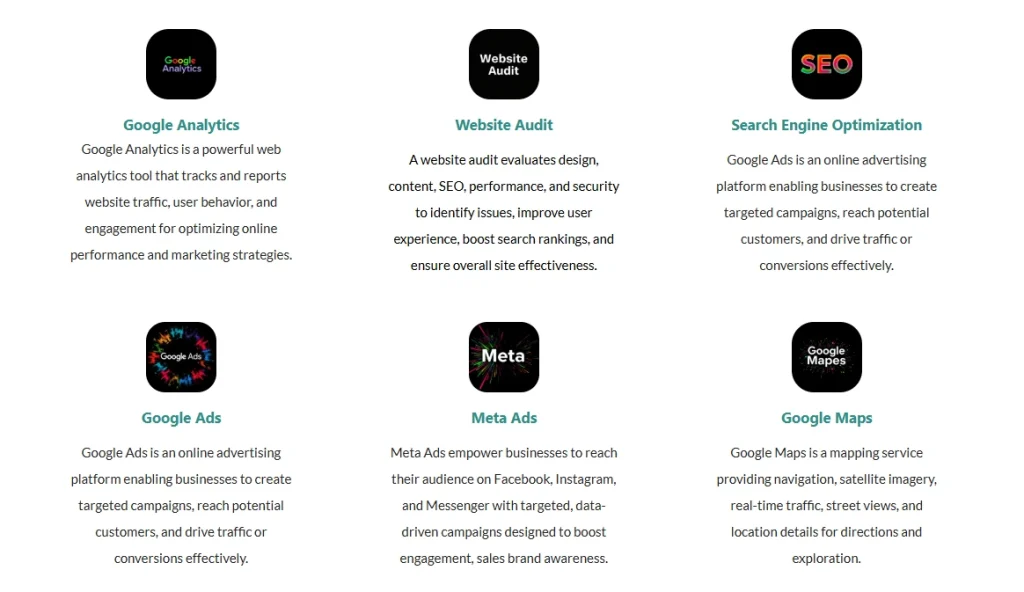 SEO
GOOGLE ADS
META ADS
GOOGLE MAPS
CONTENT WRITING